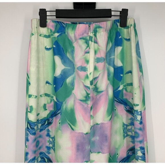 L'ATISTE Skirt Watercolor Maxi High Slit Colorful Flowy - Picture 7 of 11